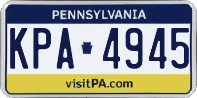 PA license plate KPA4945