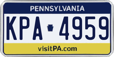 PA license plate KPA4959