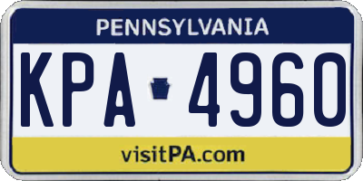 PA license plate KPA4960
