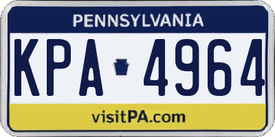 PA license plate KPA4964
