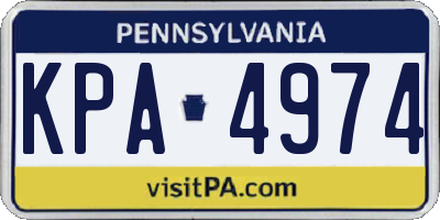 PA license plate KPA4974