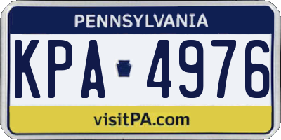 PA license plate KPA4976