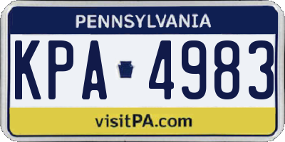PA license plate KPA4983