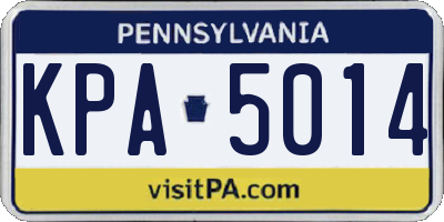 PA license plate KPA5014