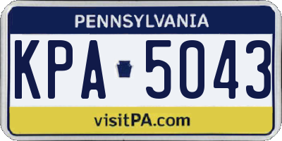 PA license plate KPA5043