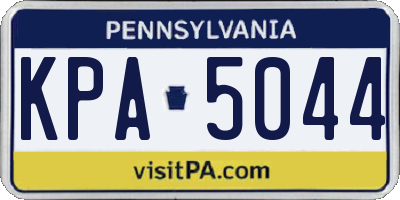 PA license plate KPA5044