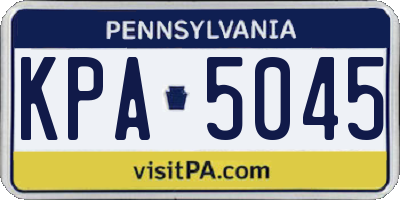 PA license plate KPA5045