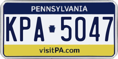 PA license plate KPA5047
