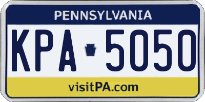 PA license plate KPA5050