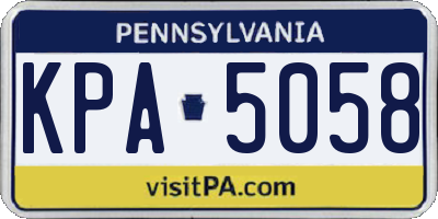 PA license plate KPA5058