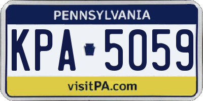 PA license plate KPA5059