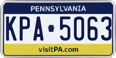 PA license plate KPA5063