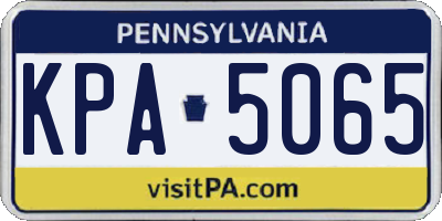 PA license plate KPA5065