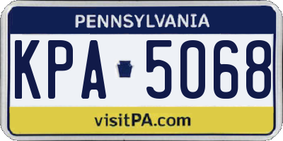 PA license plate KPA5068