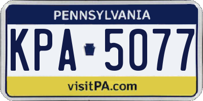 PA license plate KPA5077