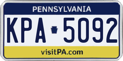 PA license plate KPA5092