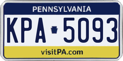 PA license plate KPA5093