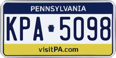 PA license plate KPA5098