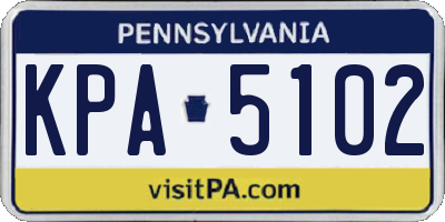 PA license plate KPA5102