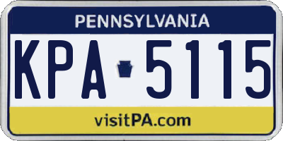 PA license plate KPA5115
