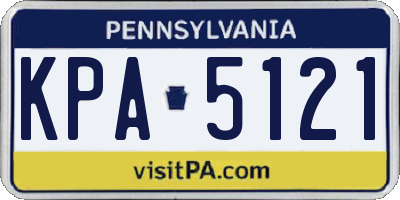 PA license plate KPA5121