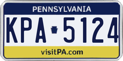PA license plate KPA5124