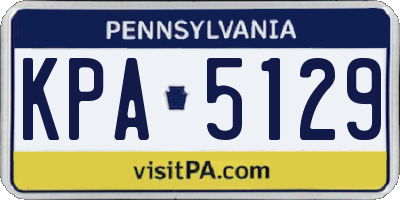 PA license plate KPA5129