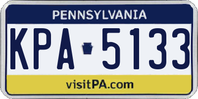 PA license plate KPA5133
