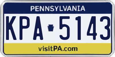 PA license plate KPA5143
