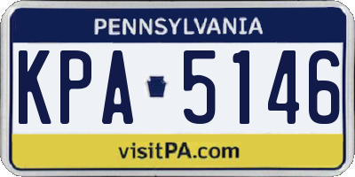 PA license plate KPA5146
