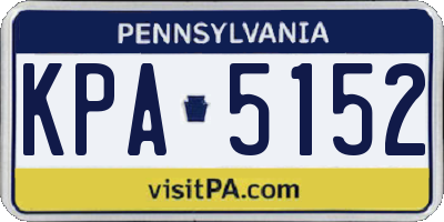 PA license plate KPA5152