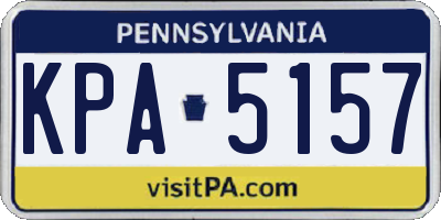 PA license plate KPA5157