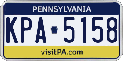 PA license plate KPA5158