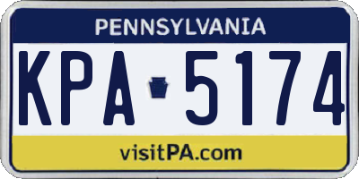 PA license plate KPA5174