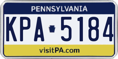 PA license plate KPA5184