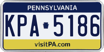 PA license plate KPA5186