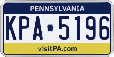 PA license plate KPA5196