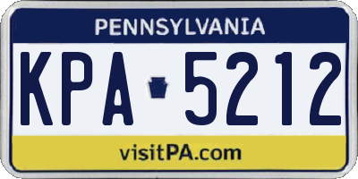 PA license plate KPA5212