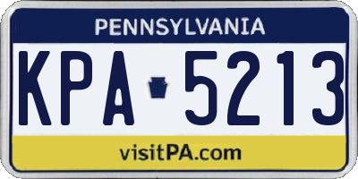 PA license plate KPA5213