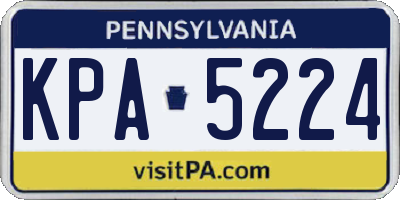 PA license plate KPA5224