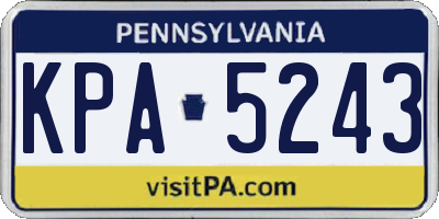 PA license plate KPA5243