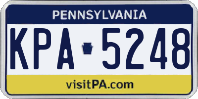 PA license plate KPA5248