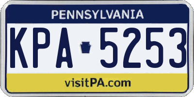 PA license plate KPA5253