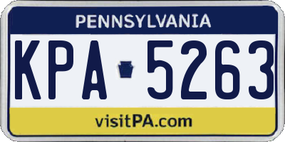 PA license plate KPA5263