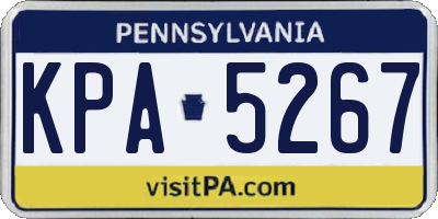 PA license plate KPA5267