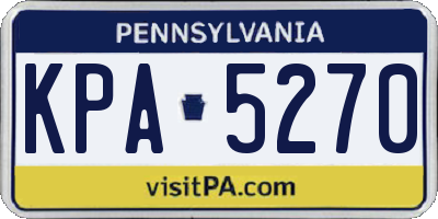 PA license plate KPA5270