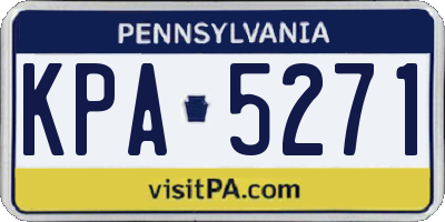PA license plate KPA5271