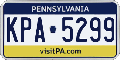 PA license plate KPA5299