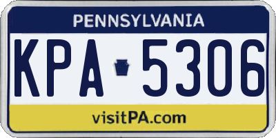 PA license plate KPA5306