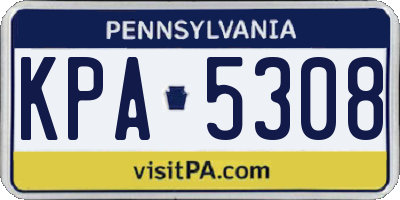 PA license plate KPA5308